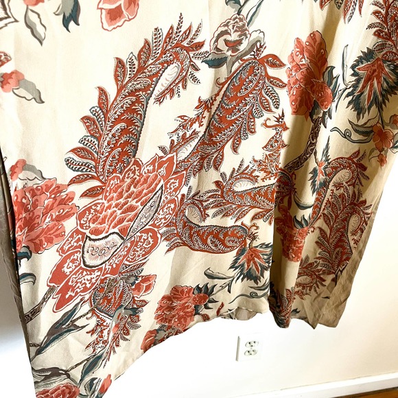 Ralph Lauren Collection Paisley Floral Silk Duster Kaftan Sz M Long Line Dress - Picture 10 of 14
